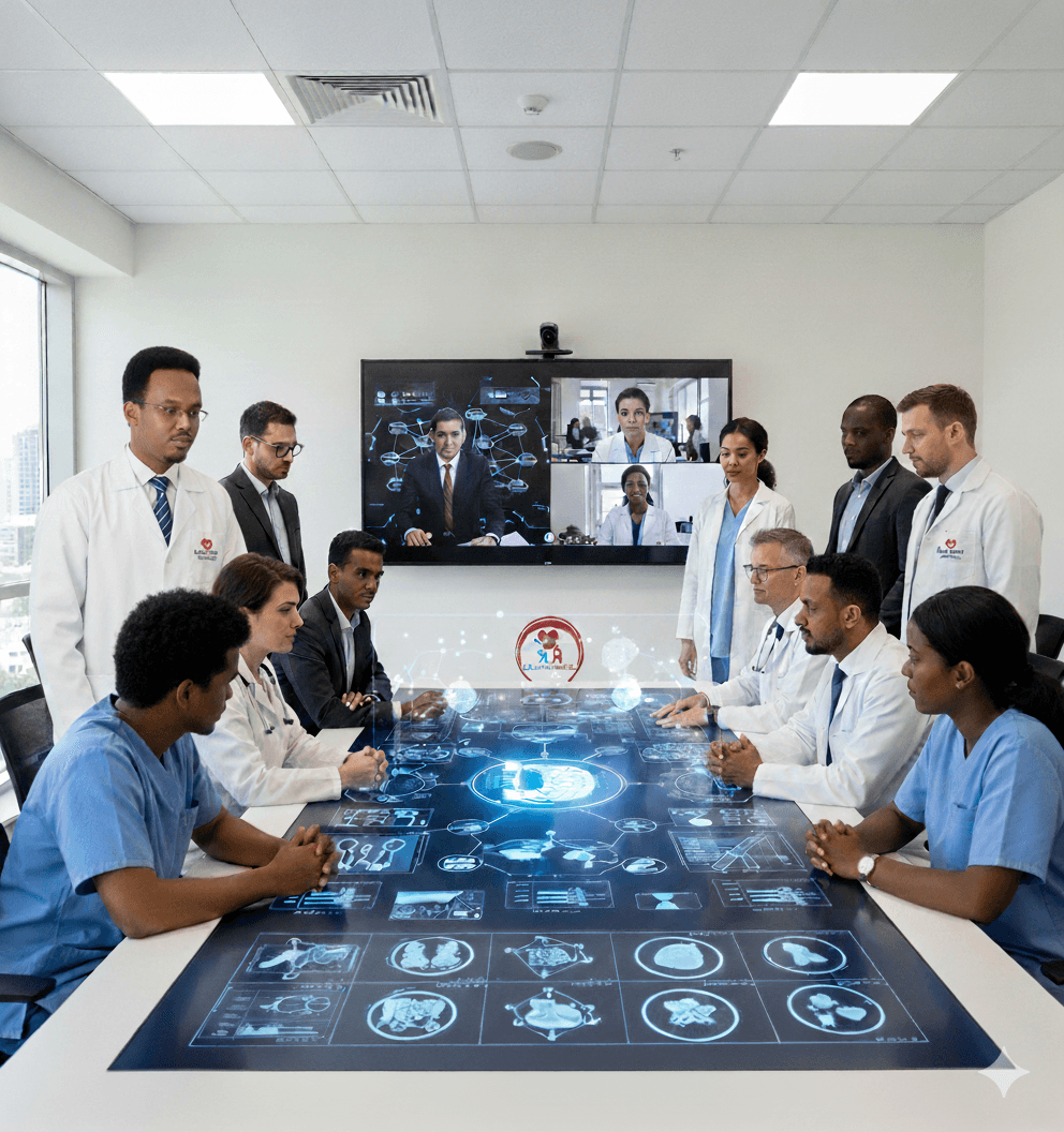 Medical professionals collaborating